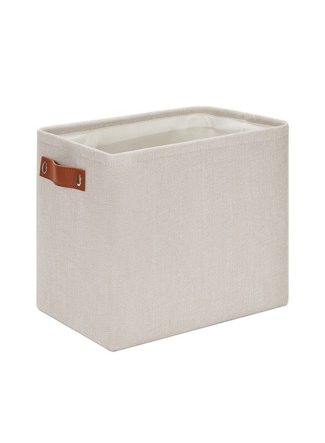 DULLEMELO Fabric Organizer for Storage, Office, Home, Nursery - Small Fabric Storage Basket with Handles (Beige) - Image 1